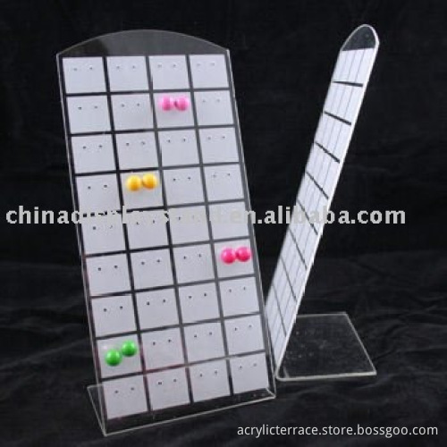 White Curved Top Acrylic Earring Display Stand
